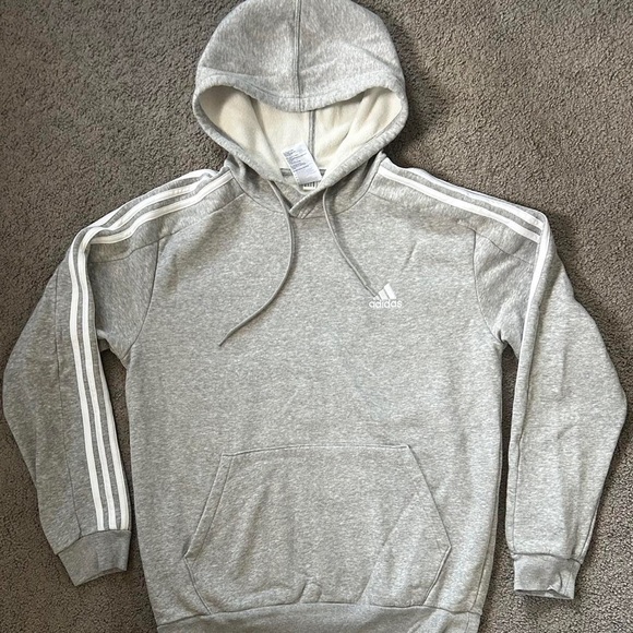 adidas Other - Adidas Light Gray Men's Hoodie with White Stripes